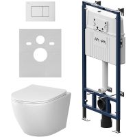 Товар: Комплект унитаза с инсталляцией AM.PM Like с сиденьем Микролифт и Белой глянцевой клавишей смыва арт-IS100201.801900 - фото 1 Комплект унитаза с инсталляцией AM.PM Like с сиденьем Микролифт и Белой глянцевой клавишей смыва арт-IS100201.801900 — фото 1, Комплекты унитаз + инсталляция