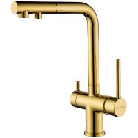 Смеситель для кухни Paulmark Serpentine Золото арт-Se213222-G — фото 1, Смесители для кухни