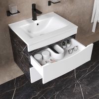 Тумба с раковиной Iddis Cloud 60 подвесная Белая матовая Черный мрамор арт-CLO60B0i95K — фото 4, Тумбы с раковиной