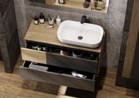 Тумба под раковину Aquaton Терра 105 подвесная Дуб кантри Антрацит арт-1A246901TEKA0 — фото 9, Тумбы под раковину