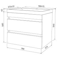 Тумба с раковиной Iddis Zodiac 80 подвесная Белая арт-ZOD8CB0i95K — фото 7, Тумбы с раковиной