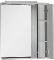 Зеркало со шкафом Aquanet Гретта 75 с подсветкой R Венге Белое арт-173995 — фото 2, Зеркальные шкафы в ванную