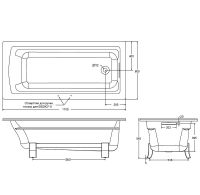 Чугунная ванна Jacob Delafon Archer 170x80 с антискользящим покрытием арт-E6D907-0 — фото 4, Чугунные ванны