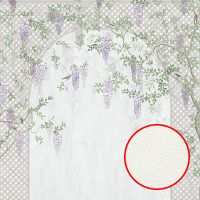 Фреска Ortograf Aurora 34117 Фактура флок FLK Флизелин (5,30*2,70) Коричневый/Фиолетовый/Зеленый, Деревья/Цветы/Птицы арт-34117 (флок FLK) — фото 1, Фрески