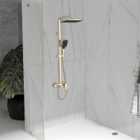 Душевая система Vincea Cube Брашированное золото арт-VSFS-4C12BG — фото 2, Душевые стойки