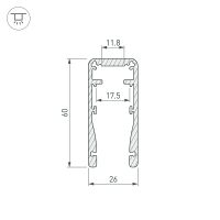 Товар: Профиль алюминиевый Arlight накладной для перил Серебристый арт-015477 - фото 3 Профиль алюминиевый Arlight накладной для перил Серебристый арт-015477 — фото 3, Профили для светодиодных лент