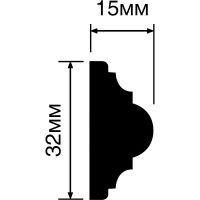 Молдинг HIWOOD 2000x32x15 мм арт-D32V1 — фото 2, Молдинги