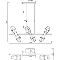 Товар: Подвесной светильник Maytoni Modern Cocktail time Прозрачный Золото арт-MOD325PL-06G - фото 4 Подвесной светильник Maytoni Modern Cocktail time Прозрачный Золото арт-MOD325PL-06G — фото 4, Подвесные светильники