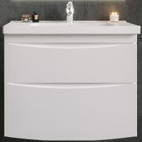 Тумба под раковину Бриклаер Вега 80 подвесная Белый глянец арт-4627125414077 — фото 1, Тумбы под раковину