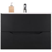 Тумба с раковиной Orange подвесная Черная матовая арт-Li-80Tub+Ra — фото 1, Тумбы с раковиной