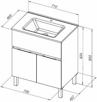 Товар: Тумба под раковину Aquanet Алвита New 70 Белая матовая арт-303901 - фото 9 Тумба под раковину Aquanet Алвита New 70 Белая матовая арт-303901 — фото 9, Тумбы под раковину