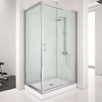 Душевой уголок Aquanet Alfa NAA1131 160х80 профиль Хром стекло прозрачное арт-273606 — фото 1, Прямоугольные душевые уголки