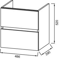 Тумба под раковину Jacob Delafon Tolbiac 50 подвесная Белая глянцевая арт-EB1378-J5 — фото 2, Тумбы под раковину
