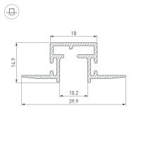 Профиль держатель алюминиевый Arlight Pik встраиваемый Серебристый арт-029090 — фото 2, Профили для светодиодных лент