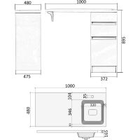 Тумба с раковиной Orange Sistema 100 R Белая глянцевая арт-ST-40TUW+RAR — фото 13, Тумбы с раковиной