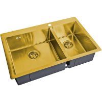 Кухонная мойка ZorG Steel Hammer 78 Бронза арт-SH 78-2-51-L BRONZE — фото 1, Кухонные мойки