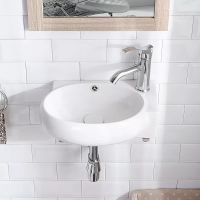 Раковина CeramaLux 43 Белая арт-9100L — фото 4, Раковины подвесные