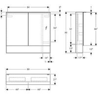 Зеркальный шкаф Geberit Acanto 90 Дуб Мистик арт-500.646.00.2 — фото 6, Зеркальные шкафы в ванную