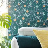 Товар: Обои Caselio Danae Винил на флизелине (53*10,05) Бирюзовый/Синий/Оранжевый, Листья/Фрукты арт-103616066 - фото 2 Обои Caselio Danae Винил на флизелине (53*10,05) Бирюзовый/Синий/Оранжевый, Листья/Фрукты арт-103616066 — фото 2, Обои для стен