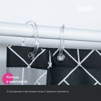Штора для ванны Iddis Base 180х200 Черная арт-BB02P18i11 — фото 6, Шторы для ванной