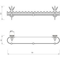 Стеклянная полка Migliore Luxor Золото арт-26131 — фото 4, Полки для ванной и душа