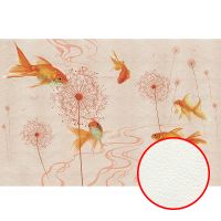 Фреска Ortograf Miracle 33852 Фактура флок FLK Флизелин (4,5*3) Розовый/Оранжевый, Рыбы арт-33852 (флок FLK) — фото 1, Фрески