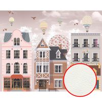 Фреска детская Ortograf Детские 33304 Фактура флок FLK Флизелин (3,4*2,7) Коричневый/Розовый, Город арт-33304 (флок FLK) — фото 1, Фрески