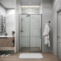 Душевая дверь Grossman Galaxy 100 профиль Графит сатин стекло прозрачное арт-100.K33.01.100.42.00 — фото 1, Раздвижные душевые двери