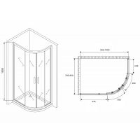 Товар: Душевой уголок Abber Schwarzer Diamant 100x80 профиль Черный стекло прозрачное арт-AG01180B - фото 5 Душевой уголок Abber Schwarzer Diamant 100x80 профиль Черный стекло прозрачное арт-AG01180B — фото 5, Асимметричные душевые уголки