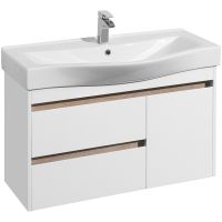 Тумба под раковину Aquaton Нортон 100 подвесная Белая глянцевая арт-1A249001NT010 — фото 1, Тумбы под раковину