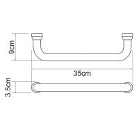 Поручень WasserKRAFT Оружейная сталь арт-K-1066GM — фото 2, Поручни для ванной