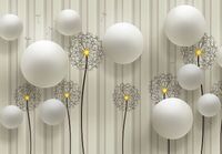 Фреска Ortograf 3D 33127 Фактура бархат FX Флизелин (3,9*2,7) Белый, Цветы/Абстракция арт-33127 (бархат FX) — фото 2, Фрески