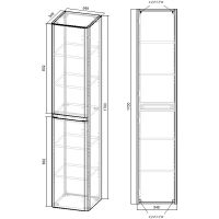 Шкаф пенал Vincea Vico 35 подвесной Carbone арт-VSC-2V170CN — фото 3, Пеналы для ванной комнаты
