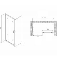 Душевая дверь Abber Schwarzer Diamant 100 профиль Хром стекло прозрачное арт-AG301005 — фото 4, Раздвижные душевые двери
