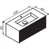 Тумба с раковиной Orka Cube 100 подвесная Бежевая матовая Белая арт-3000378 — фото 5, Тумбы с раковиной
