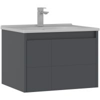 Тумба с раковиной Orka Likya 65 подвесная Антрацит матовый арт-5002493 — фото 1, Тумбы с раковиной