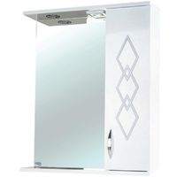 Зеркало со шкафом Bellezza Элеганс 50 R с подсветкой Белое арт-4618606521018 — фото 1, Зеркальные шкафы в ванную