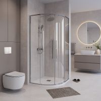 Душевой уголок Niagara Nova 90х90 профиль Хром стекло прозрачное арт-NG-6626-34 — фото 1, Душевые уголки четверть круга