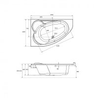 Акриловая ванна Cersanit Kaliope 170х110 L без гидромассажа арт-63443 — фото 4, Акриловые ванны