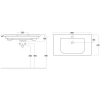 Тумба с раковиной Misty Мира 90 Белая матовая арт-УТ000022789 — фото 8, Тумбы с раковиной