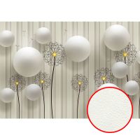 Фреска Ortograf 3D 33127 Фактура флок FLK Флизелин (3,9*2,7) Белый, Цветы/Абстракция арт-33127 (флок FLK) — фото 1, Фрески