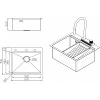 Кухонная мойка Milacio Denia 57 Золото арт-MC.77408 — фото 6, Кухонные мойки