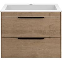 Тумба под раковину Vincea Chiara 2D 60 подвесная N.Oak арт-VMC-2C2600NO — фото 1, Тумбы под раковину