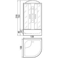 Душевая кабина River Dunay 100x100 МТ с поддоном арт-10000001455 — фото 3, Душевые кабины