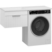 Тумба с раковиной Brevita Enfida 120 L подвесная Белая матовая арт-УТ000016089 — фото 1, Тумбы с раковиной