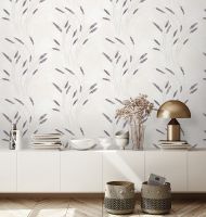 Обои Accento Reeds Винил на флизелине (1,06*10,05) Бежевый/Красный, Листья арт-285035 — фото 6, Обои для стен