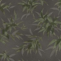 Обои RASCH Kimono Винил на флизелине (0,53*10,05) Черный/Зеленый, Листья арт-409772 — фото 1, Обои для стен