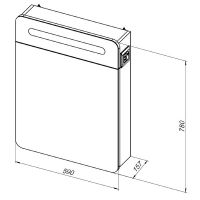 Зеркальный шкаф Aquanet Лукка 60 с подсветкой Белый глянцевый арт-178954 — фото 5, Зеркальные шкафы в ванную