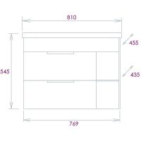 Тумба под раковину Onika Легран 80.13 подвесная Дуб галифакс арт-108047 — фото 6, Тумбы под раковину