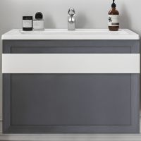 Тумба под раковину Бриклаер Берлин 80 подвесная Оникс серый арт-4627125416156 — фото 1, Тумбы под раковину